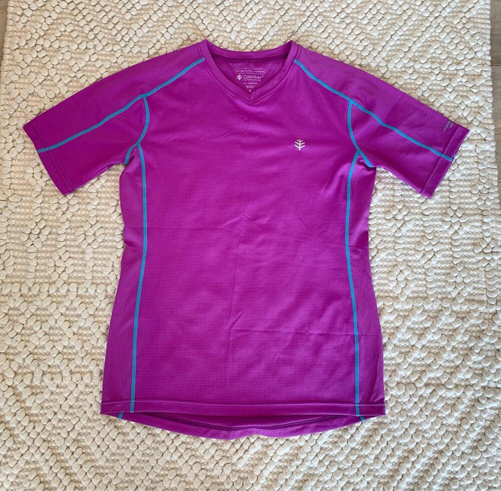Coolibar Purple V Neck Tee Size Small